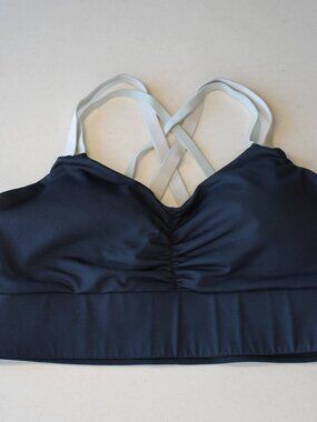 Handful Fixed Strap Sports Bra Navy Blue / Heather Pink / Baby Blue Size S